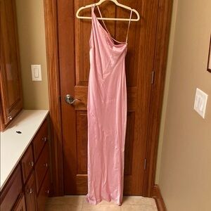 Elegant Pink Shona Joy One-Shoulder Dress- Size US 2